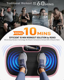 Vibration Plate Exercise Machine for Weight Loss and Lymphatic Drainage - 330lb Vibrating Platform for Home Gym Workout, Full Body Shaker Pilates Equipment with 2 Bands for Women and Men - Pink