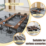 Folding Conference Room Table, Modern Conference Tables with Wheels for Office Classroom