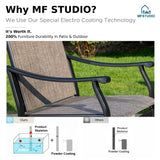 MFSTUDIO 7 Piece Outdoor Dining Set, Metal Table w/Textilene Chairs