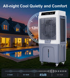 KEGIAN Swamp Cooler, 3880CFM Evaporative Air Cooler with 10.6 Gal Water Tank, 3 Speeds, Remote, 120° Oscillation, Windowless Portable Air Conditioners for Garage, Patio, Indoor/Outdoor Use