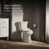 Kohler PureWash M250 Manual Elongated Bidet Toilet Seat, Biscuit, Quiet-Close Lid Prevents Slamming, Cool Water, Easy Installation with Quick-Release Hinges, Adjustable Spray Position & Pressure