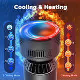 Emicool Massage Gun with Heat and Cold, 2 in 1 Portable Mini Muscle Massager with Extended Handle, Handheld Electric Percussion Deep Massager Tissue Massage Gun for for Home Gym
