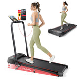 2-in-1 Foldable Treadmill with 3-Level 10% Incline, Walking Pad for Home Small Office, Compact Portable Under Desk Treadmill with Handle,Dual LED Display