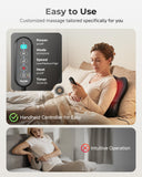 Back & Neck Massager with Heat, 4D Deep Tissue Shiatsu Massage Pillow with Hand Controller, 3 Modes & 3 Speeds, Ergonomic Full Back Support, Soft Molded Foam, for Pain Relief Home Office Chair Use