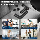 Emicool Massage Gun with Heat and Cold, 2 in 1 Portable Mini Muscle Massager with Extended Handle, Handheld Electric Percussion Deep Massager Tissue Massage Gun for for Home Gym