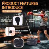 Stiatu Punching Bag with Stand, Heavy Boxing Bag Height Adjustable Reflex Bar and Speed Punching Bag for Adults & Youth, Home Gym Training Equipment for MMA Fitness Stress Relief (Black)