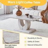 LKTART Coffee Table for Living Room, Modern Stone Marble with Dyed Planetary Veining Coffee Table with Storage, Rectangle Tea Tables or Apartment Small Space (43.3''L×22.4''W Planetary-veined Marble)