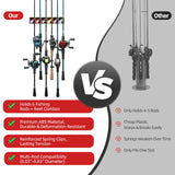 Wall Mounted Fishing Rod Holder for Garage | Holds Up to 6 Rods or Combos, Fits Most Fishing Poles（2 Pack） PROBITE