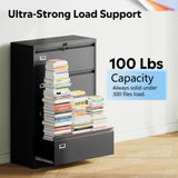 4 Drawer Lateral File Cabinet with Lock, Metal Filing Cabinets for Home Office