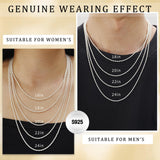Porment 925 Sterling Silver Rope Chain Necklace-Stacking Real Silver Chain-Solid Italy Rope Necklace- Mens Necklace Women Necklaces Gift Perfect for Sensitive Skin（16in 1.5mm）