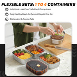 ESOHOT Heated Lunch Box,120W Electric Lunch Box for Adults with 1.5L 304 Stainless Steel Container, 12V/24V/110V Lonchera Eléctrica Portátil for Travel,Work,Car,Truck (Pure Black, 1.5L x 4)
