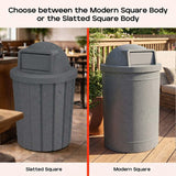 Campus Collection 42 Gallon Commercial Trash Can with Lid | Dark Granite