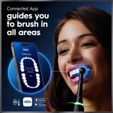 Oral-B Rechargeable Electric Toothbrush, iO9 Limited Ultimate Clean, 7 Cleaning Modes, Interactive Display, iSense Charger, Charging Travel Case, Visible Pressure Sensor, 3 Brush Heads, Black