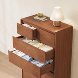 SUCSSRICH Solid Wood Dresser for Bedroom, Natural Solid Wood 6 Drawer Dresser,45.3" Tall Mid Century Modern Chest of Drawers, Closet Storage Organizer for Living Room, Bedroom