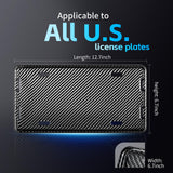 DCRCFIBER 100% Carbon Fiber License Plate Frame,New Full Carbon Fiber snap-on 4 Hole License Plate Frame,unobstructed View,with Screw Caps, Anti-Vibration Pads