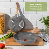 T-fal Revive Ceramic Cookware Sets, Pots and Pans Set Nonstick, (12 pieces), Ceramic Non stick Coated, Frying Pan, Oven Safe Up To 350°F, Grey Granite
