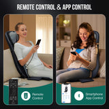 Snailax Shiatsu Neck Back Massager with Heat, Full Body Massage Chair Pad with Adjustable Height, Deep Kneading & Rolling Massage Seat Cushion for Back Pain, APP Control Seat Chair Massager, Gifts