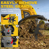 20V Cordless Garden Tiller Cultivator Compatible with Dewalt 20V Battery (Tool Only), Ecarke 450RPM Electric Brushless Rototiller with 48 Steel Tines, 9" Tilling Width 6.3" Depth, Compact Foldable