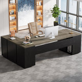 Tribesigns 85.8-Inch L-Shaped Executive Desk with File Drawers, Door Cabinet & Shelves