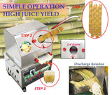 JARYANNIX 24V DC/110V AC Sugarcane Juice Machine,60%-80% Yield, 3-Roller Stainless Steel Sugar Cane Juicer Machine, Cane Juicer with filter box, for Home or Commercial Use