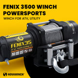 Novawinch FENIX 3500 Wire Cable - ATV Winch 3500 lb - 12V Electric Winch for ATV UTV Four Wheeler Quad SXS - Wire Rope with Automatic Load Holding Brake - Waterproof Handheld Remote Control