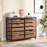 Tribesigns 5-Drawer File Cabinet Set of 2, Wood Mobile Storage Drawer