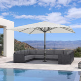 PURPLE LEAF Umbrella 13' x 13' Commercial Semi Auto Lift, White