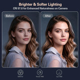 Desk Ring Light with Stand for Computer, Zoom Lighting for Video Calls