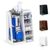 GoSports Premium Wooden Golf Bag Organizer and Storage Rack – Black, Brown, and White GoSports
