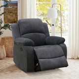 MOOLSUN Living Room Furniture Set Corduroy Recliner Compartments and Cup Holders Reclining for Home Theater/Office(A-Dark Grey Corduroy,Chair)