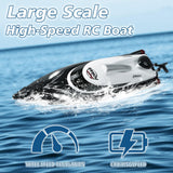 Podleer RC Boat-Remote Control Boat for Adults-High Speed 35+ KPH for Pool-Toys for Ages 8-13 (Black)
