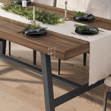 Long Large Kitchen Table with Sturdy Metal Frame, Rectangular Counter for Dinner, Kitchen, Dining Room