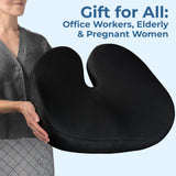 5 STARS UNITED Seat Cushion for Tailbone Pain Relief – Large Memory Foam Cushion for Coccyx, Hip, Sciatica & Post-Surgery Recovery – Wheelchair, Car, Desk