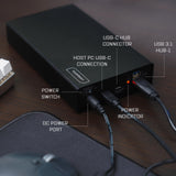compatily LV22 28TB USB-C 10Gbps External HDD and HUB – Portable Enterprise Hard Drive for Professional Media Creators and Work from Home Office