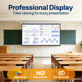 VIVOHOME 80 Inch 16:9 Pull Down Projector Screen, HD 4K Retractable Movie Screen for Indoor Home Theater and Office, Manual Projection Screen with Auto Locking (70Wx40H Inch Display Area)