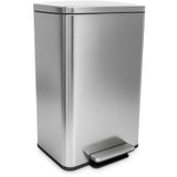 50 Liter / 13.2 Gallon Soft-Close, Smudge Resistant Trash Can with Foot Pedal and Built in Filter