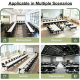 Conference Room Table,White Training Table with Modesty Panel,4pcs 47.2in