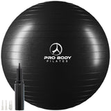 ProBody Pilates Exercise Ball - Multiple Sizes Gym Grade Balance Ball for Fitness, Workout, Pregnancy & Physical Therapy, Stability Yoga Ball Chair (Black, 65 cm)
