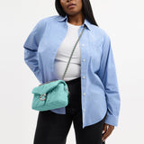 Coach Quilted Colored Dye Denim Tabby Shoulder Bag 26