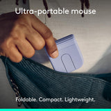 Logitech Mobi Fold Foldable Wireless Mouse with Quiet Click, Lilac