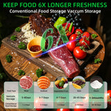 Kelongn 3-IN-1 Compact Vacuum Sealer for Food with Reusable Bags & Mason Jar Kit, Ultra-long 100-minutes Vacuuming Time, 6X Freshness Keep for Home Kitchen RV Travel Seal Meal