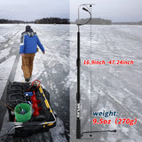 SANLIKE Telescopic Fish Gaff with Stainless Sea Fishing Spear Hook Tackle, Soft Rubber Handle Aluminium Alloy Pole for Saltwater Offshore Ice Tool