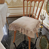 PYmijimy Chair Cushion Pad Seat Upholstery with Removable Cover and Ties Hold for A Decoration in European(Milk Tea)