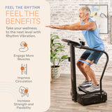 Lifepro Rhythm Vibration Plate Exercise Machine — 99 Speeds & Heart Rate Monitor Whole Body Vibration Platform Machine for Lymphatic Drainage with Handles — Standing Vibrating Platform for Home Gym