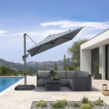 PURPLE LEAF Outdoor Umbrella 8' x 8' Square Premium Protection Light Grey