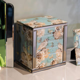 Homruilink High End Glass Jewelry Box for Women, 5 Layer, Bird & Floral