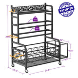 Weight Rack for Dumbbells, Dumbbell Rack Weight Stand, VOPEAK Home Gym Storage Rack for Yoga Mat Kettlebells and Strength Training Equipment, Weight Storage Holder Rack for Dumbbells with Wheels VOPEAK