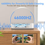 KUNPHY Ultrasonic Jewelry Cleaner, Jewelry Cleaner Machine 12oz 46KHz, Professional Sonic Cleaner with One-Touch Operation, Sonic Cleaner for Rings, Glasses, Jewelry, Dentures White