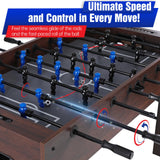 54 Inch Large Size Foosball Table for Adults, Competition Full Size Soccer Game Table with 2 Balls, Football Table Game Room