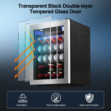 Kismile 68 Can Mini Fridge 1.7 Cu.Ft Beverage Refrigerator for 16 Bottle, Mini Refrigerator Cooler with Quiet Compressor, LED Light